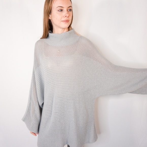 JOHN + JENN Grey Turtleneck Grey Dolman Sweater - Picture 8 of 8